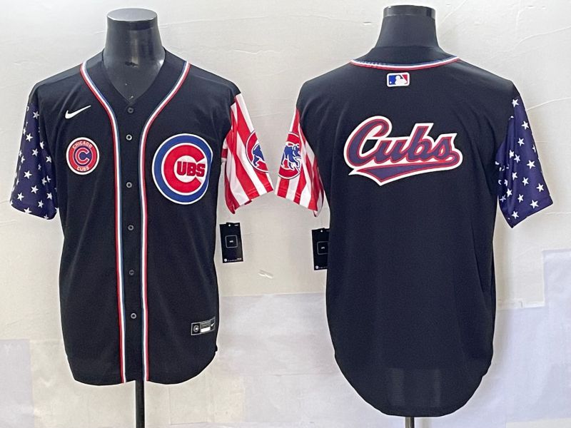 Men 2025 Chicago Cubs Blank Black a generation of national flags Joint Name Nike MLB Jersey style 6->chicago cubs->MLB Jersey